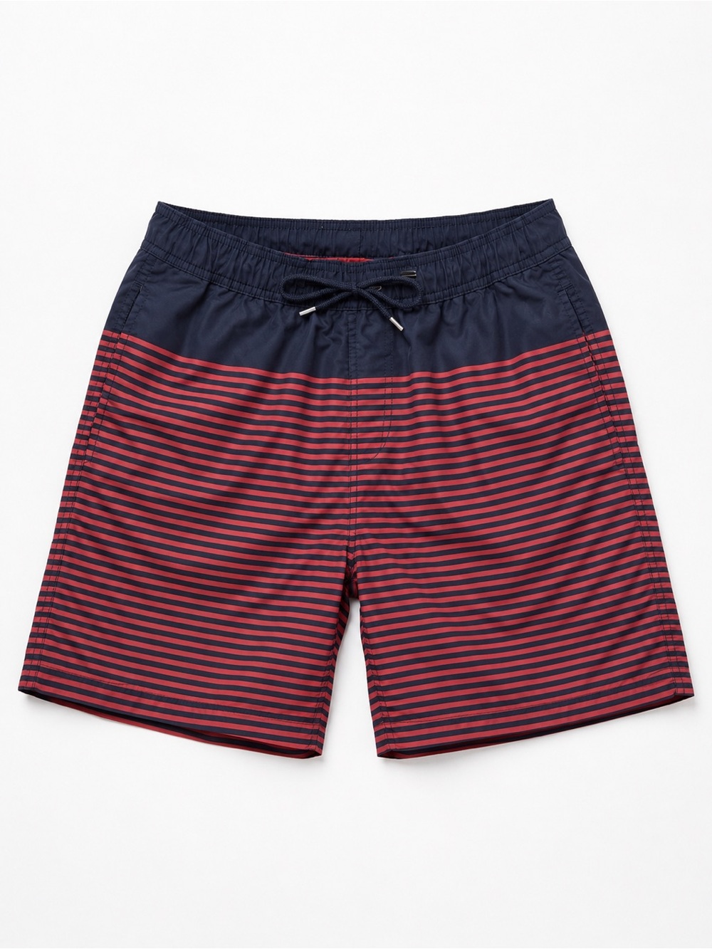 Brooks Brothers Navy and Red Striped Swim Trunks